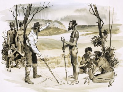 The Story of Australia: John Batman Buys Land from the Aborigines by English School